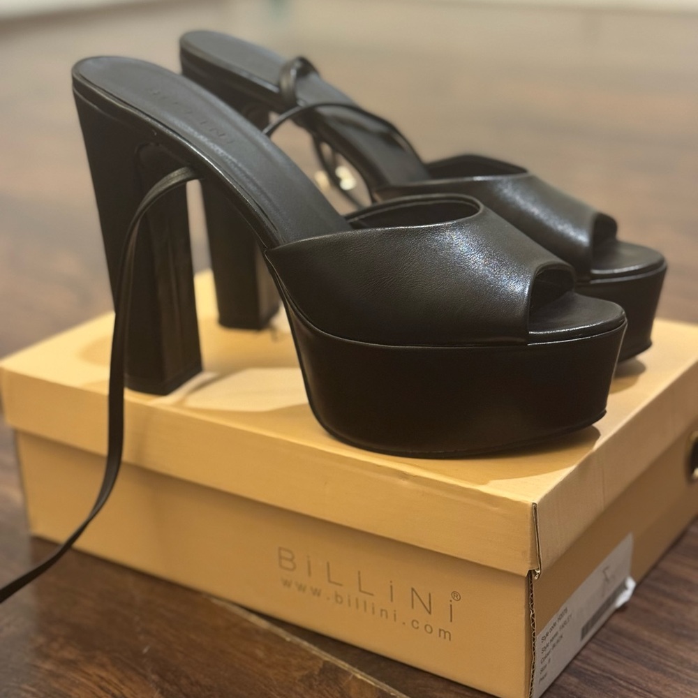 Billini Sleek Black Platform heels
